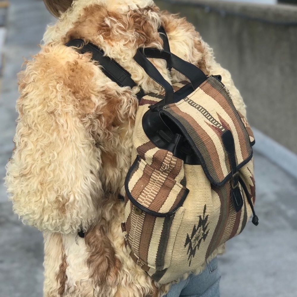 Aztec print woven backpack as is - Picture 3 of 5